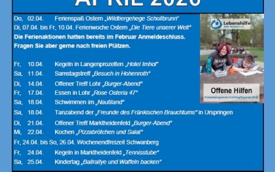 Freizeitprogramm April 2026