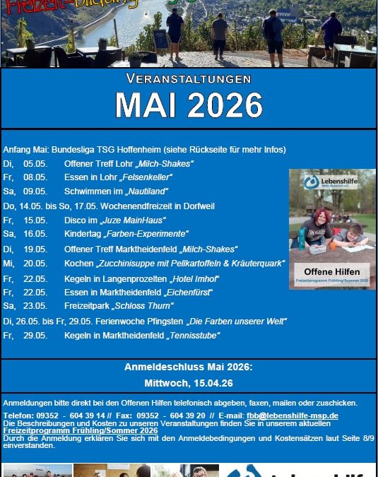 Freizeitprogramm Mai 2026