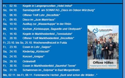 Freizeitprogramm Oktober 2026